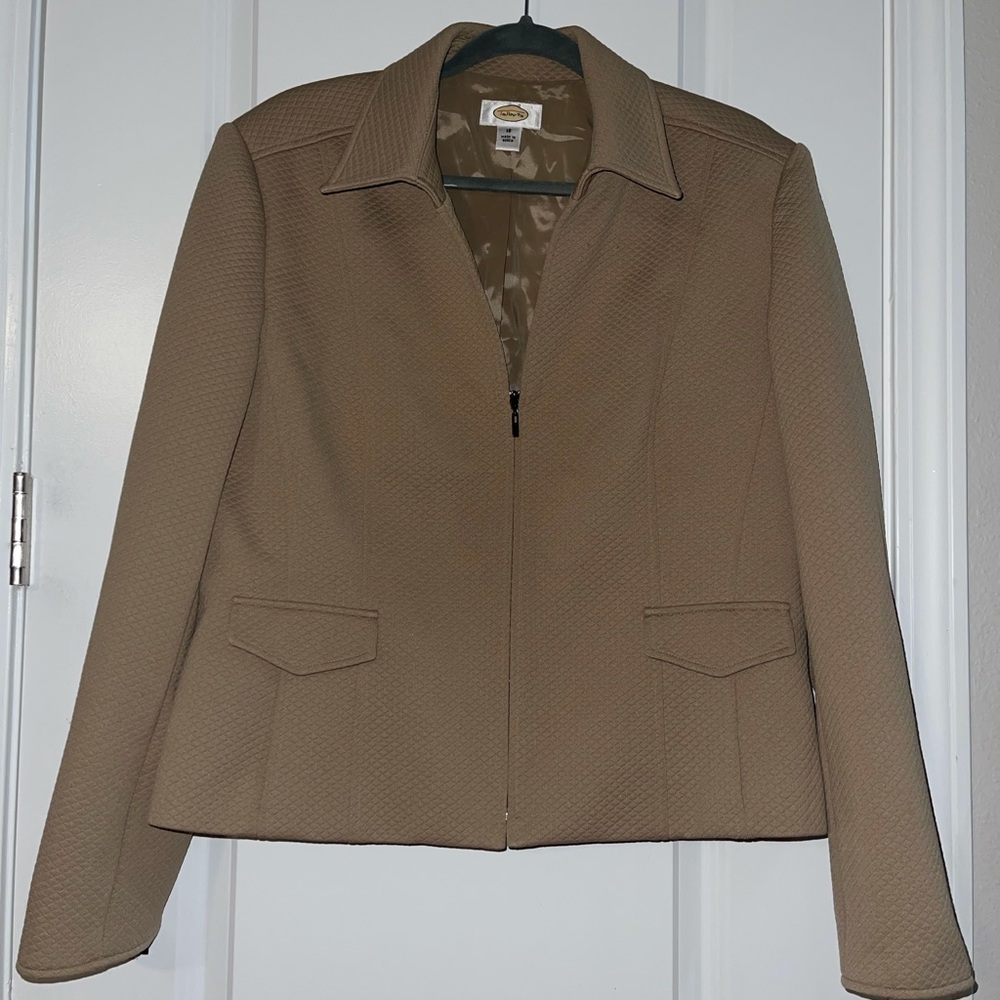 BRAND NEW Talbots plus size professional beautiful khaki blazer stretch